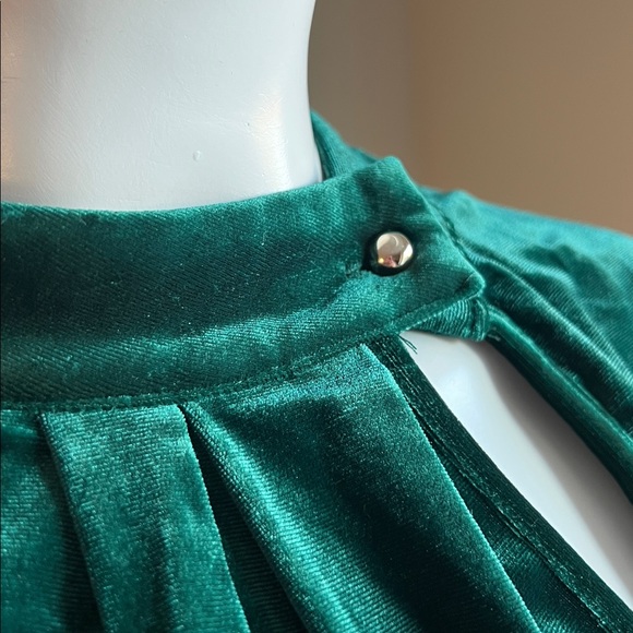 Mock Neck Lantern Sleeve Blouse. - Picture 4 of 10